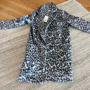 Cheetah print dress coat size small